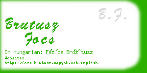 brutusz focs business card